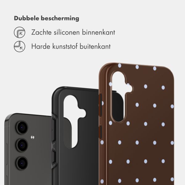 Selencia Vivid Backcover Samsung Galaxy S24 FE - Happy Dots Chocolate