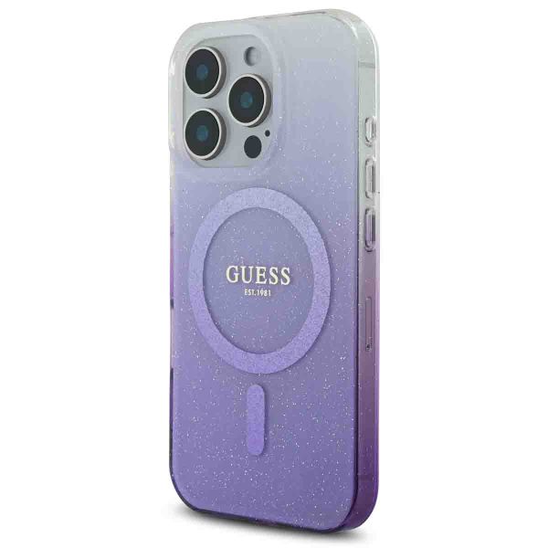 Guess MagSafe IML Glitter Gradient Case Apple iPhone 16 Pro - Purple