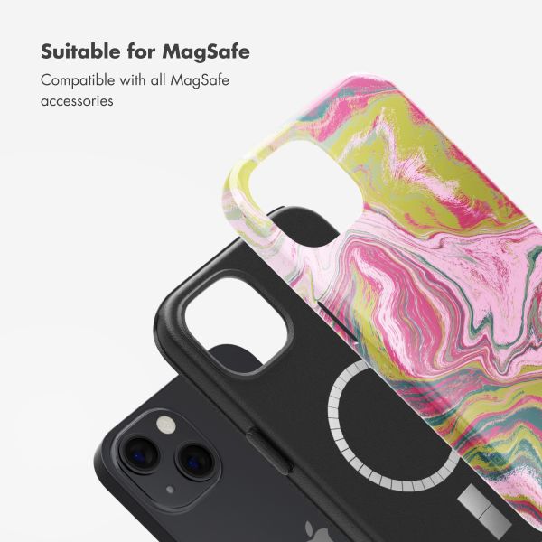 Selencia Vivid Back Cover with MagSafe Apple iPhone 13 - Marble Pink