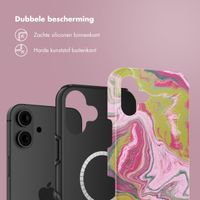 Selencia Vivid Tough Backcover met MagSafe iPhone 16 - Marble Pink