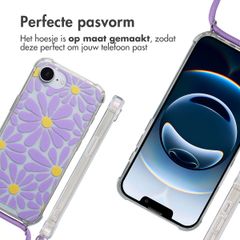 imoshion Design hoesje met koord Apple iPhone 16e - Tropical Violet Flowers Connect