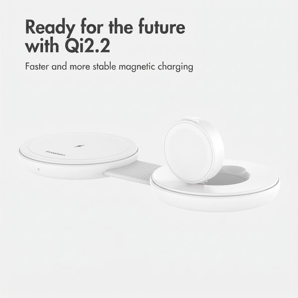 imoshion 2-in-1 Wireless Travel Charger 25W - iPhone / AirPods / Apple Watch - Qi2.2 - White