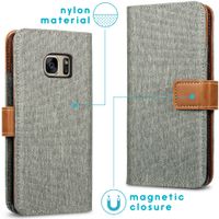 imoshion Luxe Canvas Bookcase Samsung Galaxy S7 - Grijs