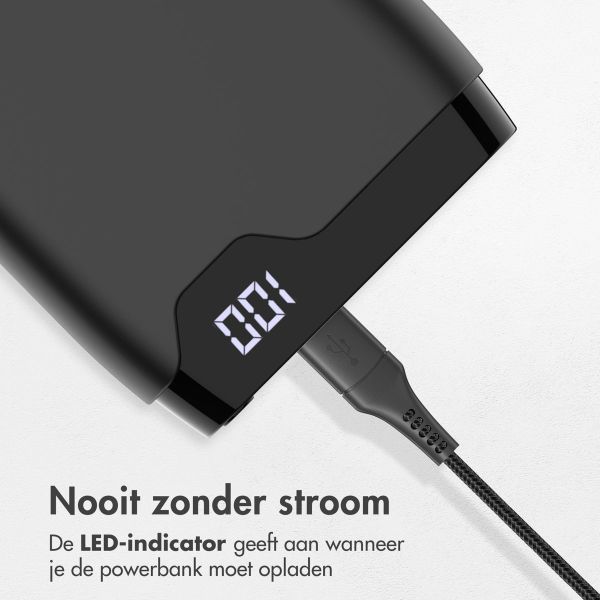 imoshion Powerbank 20.000 mAh + Accezz Ultra Slim GaN Oplader + Accezz USB-C naar USB-C kabel - 1 meter - Zwart