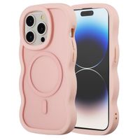 Selencia Wavy Backcover met MagSafe Apple iPhone 14 Pro - Soft Pink