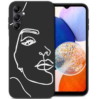 imoshion Design hoesje Samsung Galaxy A14 (5G/4G) - Abstract Gezicht - Zwart