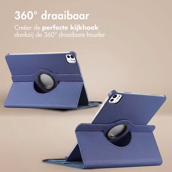 imoshion 360° draaibare Bookcase Apple iPad Pro 11 (2025) M5 / (2024) M4 - Donkerblauw