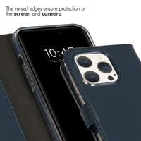 Selencia Genuine Leather Book Case Apple iPhone 15 Pro - Blue