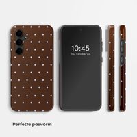 Selencia Vivid Backcover Samsung Galaxy S24 FE - Happy Dots Chocolate