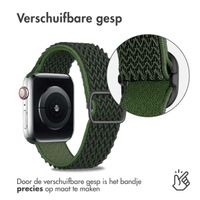 imoshion Elastisch nylonbandje Apple Watch Series 1 t/m 9 / SE (38/40/41 mm) | Series 10 / 11 (42 mm) - Donkergroen