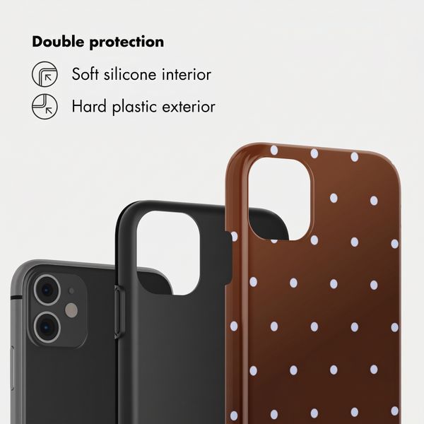 Selencia Vivid Back Cover Apple iPhone 11 - Happy Dots Chocolate