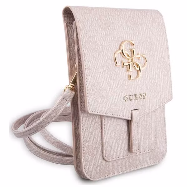 Guess Crossbody Telefoontasje - Smartphone schoudertasje met riem 4G Logo - Rose
