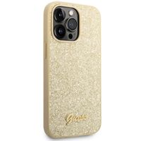 Guess Glitter Flakes Backcover Apple iPhone 14 Pro - Goud