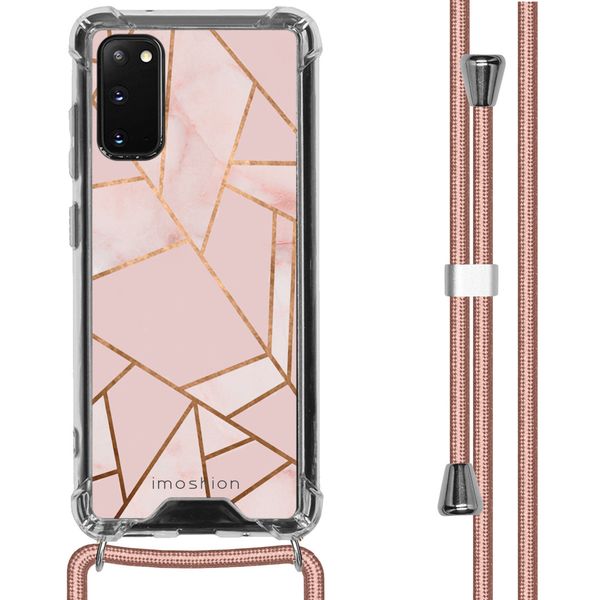 imoshion Design hoesje met koord Samsung Galaxy S20 - Grafisch Koper - Roze / Goud