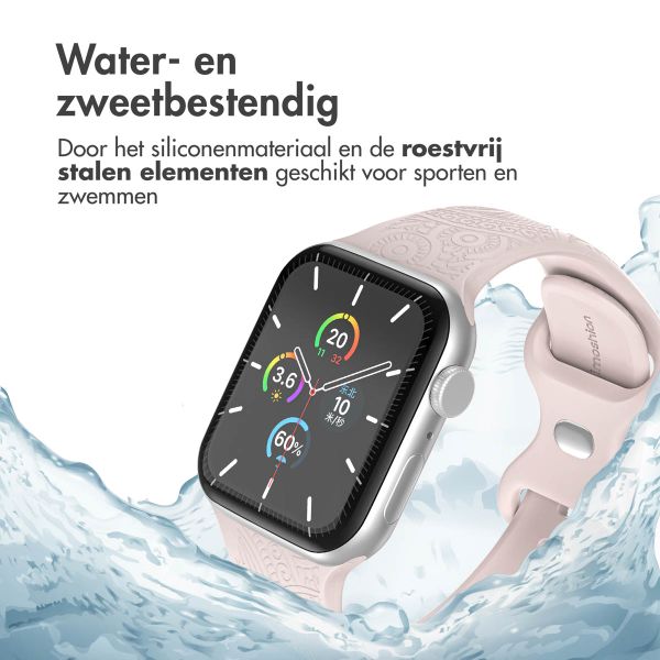 imoshion Gegraveerd siliconen bandje Apple Watch Series 1 t/m 9 / SE (38/40/41 mm) | Series 10 (42 mm) - Roze