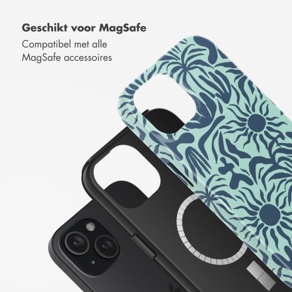 Selencia Vivid Backcover met MagSafe Apple iPhone 15 - Tropical Vibes Light Blue