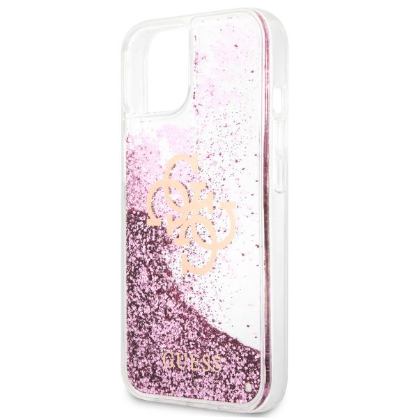 Guess 4G Logo Liquid Glitter Backcover iPhone 13 Mini - Pink