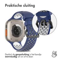 imoshion Siliconen sport bandje gesp Apple Watch Series 1 t/m 10 / SE / Ultra (2) (44/45/46/49 mm) - Donkerblauw / Wit