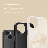 Selencia Vivid Back Cover Apple iPhone 14 - Golden Beige Marble