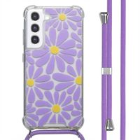 imoshion Design hoesje met koord Samsung Galaxy S21 FE - Tropical Violet Flowers Connect