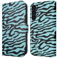 imoshion Design Bookcase Samsung Galaxy A55 - Black Blue Stripes