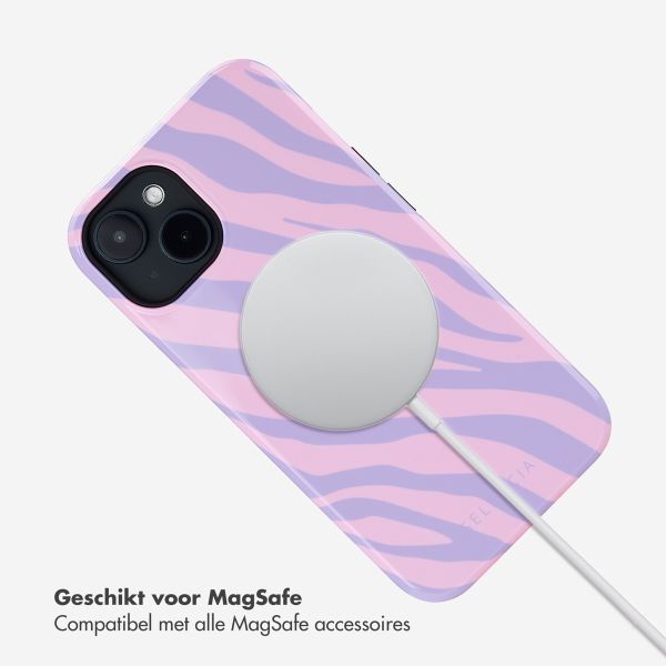 Selencia Vivid Tough Backcover met MagSafe iPhone 14 - Zebra Light Pink Lilac