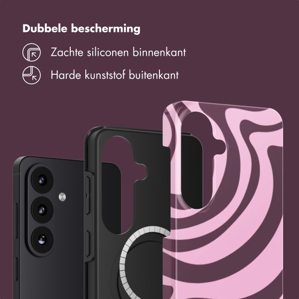 Selencia Vivid Backcover met MagSafe Samsung Galaxy S26 Plus - Wavy Swirl Pink Plum