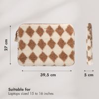 Selencia Teddy Laptop hoes 15-16 inch - Laptopsleeve - Checks