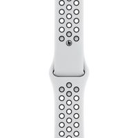 Apple Nike Sport Band Apple Watch Series 1 t/m 9 / SE (38/40/41 mm) | Series 10 (42 mm) - Pure Platinum/Black