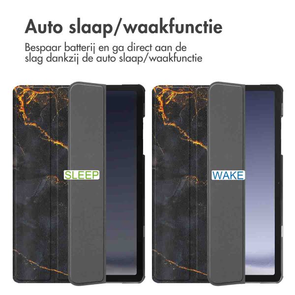 imoshion Design Trifold Bookcase Samsung Galaxy Tab A11 Plus / A9 Plus - Black Marble