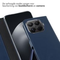 Selencia Echt Leren Bookcase Xiaomi 15T Pro - Donkerblauw
