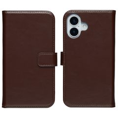Selencia Echt Leren Bookcase Apple iPhone 17 - Bruin