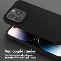 Selencia Siliconen hoesje met afneembaar koord iPhone 14 Pro - Zwart