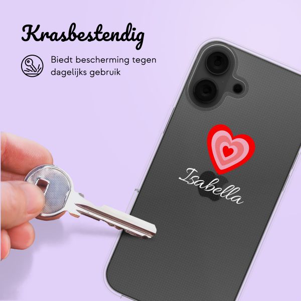 Hoesje met eigen foto en/of tekst Apple iPhone 16 - Hartje