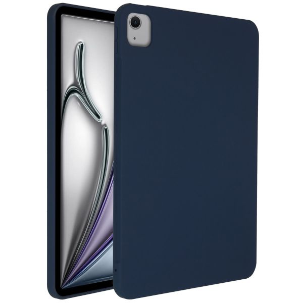 Accezz Liquid Silicone Backcover met penhouder iPad Air 13 inch (2024) M2 - Donkerblauw