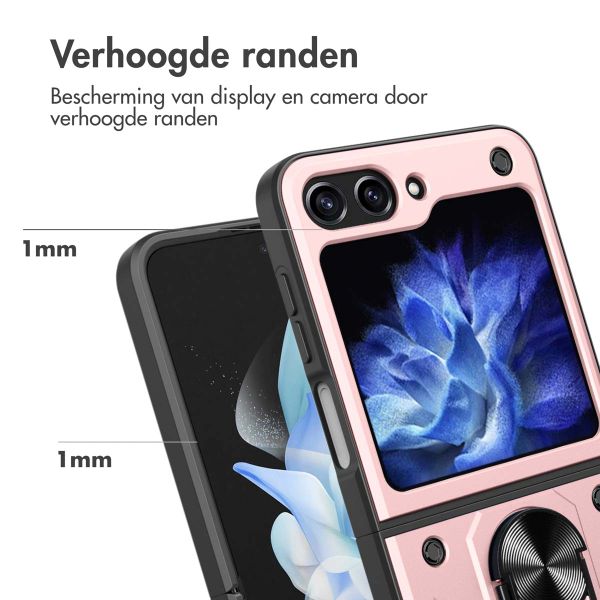 imoshion Rugged Backcover met ring Samsung Galaxy Z Flip 5 - Rosé Goud