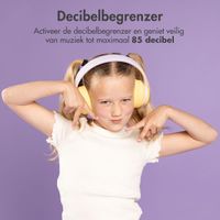 imoshion Draadloze Kinderkoptelefoon LED Light - Decibelbegrenzer - Met AUX kabel - Lavender Lilac / Yellow