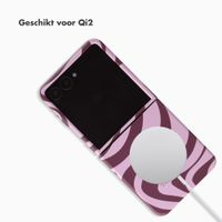 Selencia Vivid Backcover met MagSafe Samsung Galaxy Z Flip 8 - Wavy Swirl Pink Plum