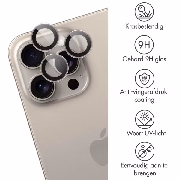 imoshion 2 Pack Camera lens protector Apple iPhone 15 Pro / 15 Pro Max - Natural Titanium