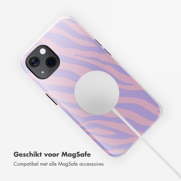 Selencia Vivid Tough Backcover met MagSafe iPhone 13 - Zebra Light Pink Lilac