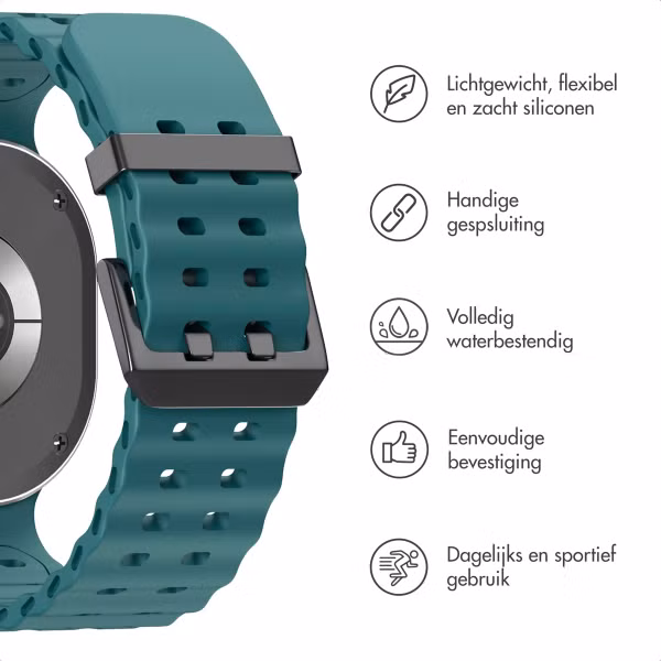 imoshion Ocean Siliconenband Samsung Galaxy Watch 8 (40/44mm) / Classic (46mm) - Donkergroen