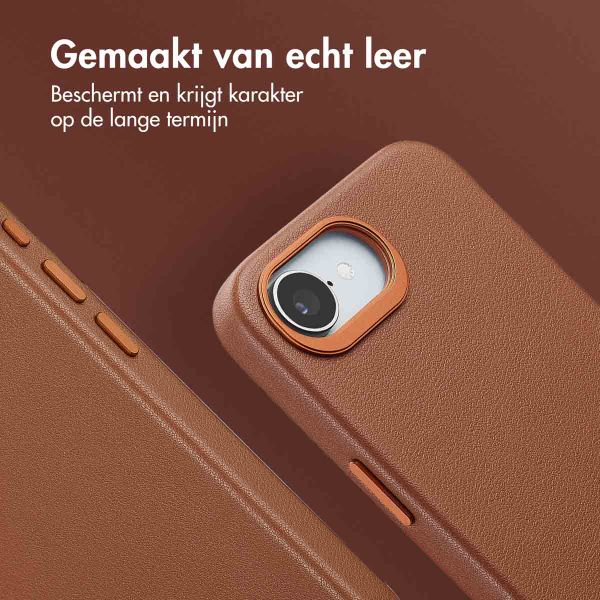 Accezz MagSafe Leather Backcover Apple iPhone 16e - Sienna Brown