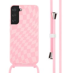 imoshion Siliconen design hoesje met koord Samsung Galaxy S22 Plus - Retro Pink