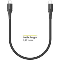 Accezz USB-C naar USB-C kabel - 0,2 meter - Zwart