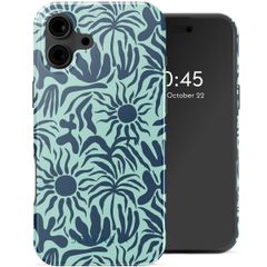 Selencia Vivid Tough Backcover met MagSafe iPhone 16 - Tropical Vibes Light Blue