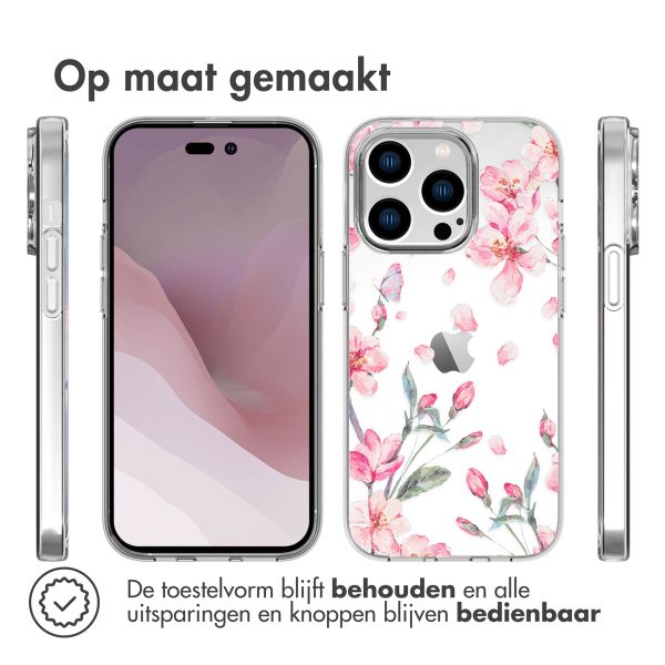 imoshion Design hoesje iPhone 14 Pro - Bloem - Roze