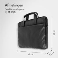 Accezz Leather Laptoptas 16 inch - Zwart