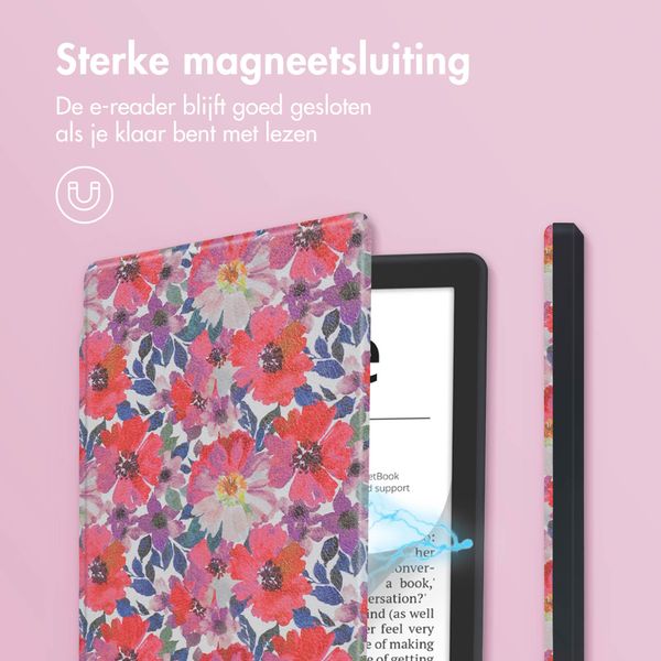 imoshion Design Slim Hard Case Bookcase Pocketbook Verse / Verse Pro / Verse Pro Color / Vivlio Light / Light HD - Flower Watercolor