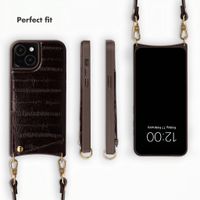 Selencia Nova Real Leather Back Cover with Card Holder Apple iPhone 15 - Dark Chocolate