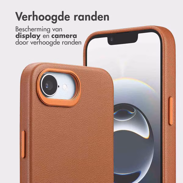 Accezz Leather Bookcase 2-in-1 met MagSafe Apple iPhone 16e - Sienna Brown